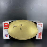 NFL - Giants Malik Nabers Signed Gold Composite Football