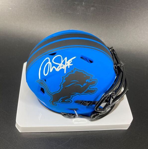 Lions - David Montgomery Signed Rave Mini Helmet