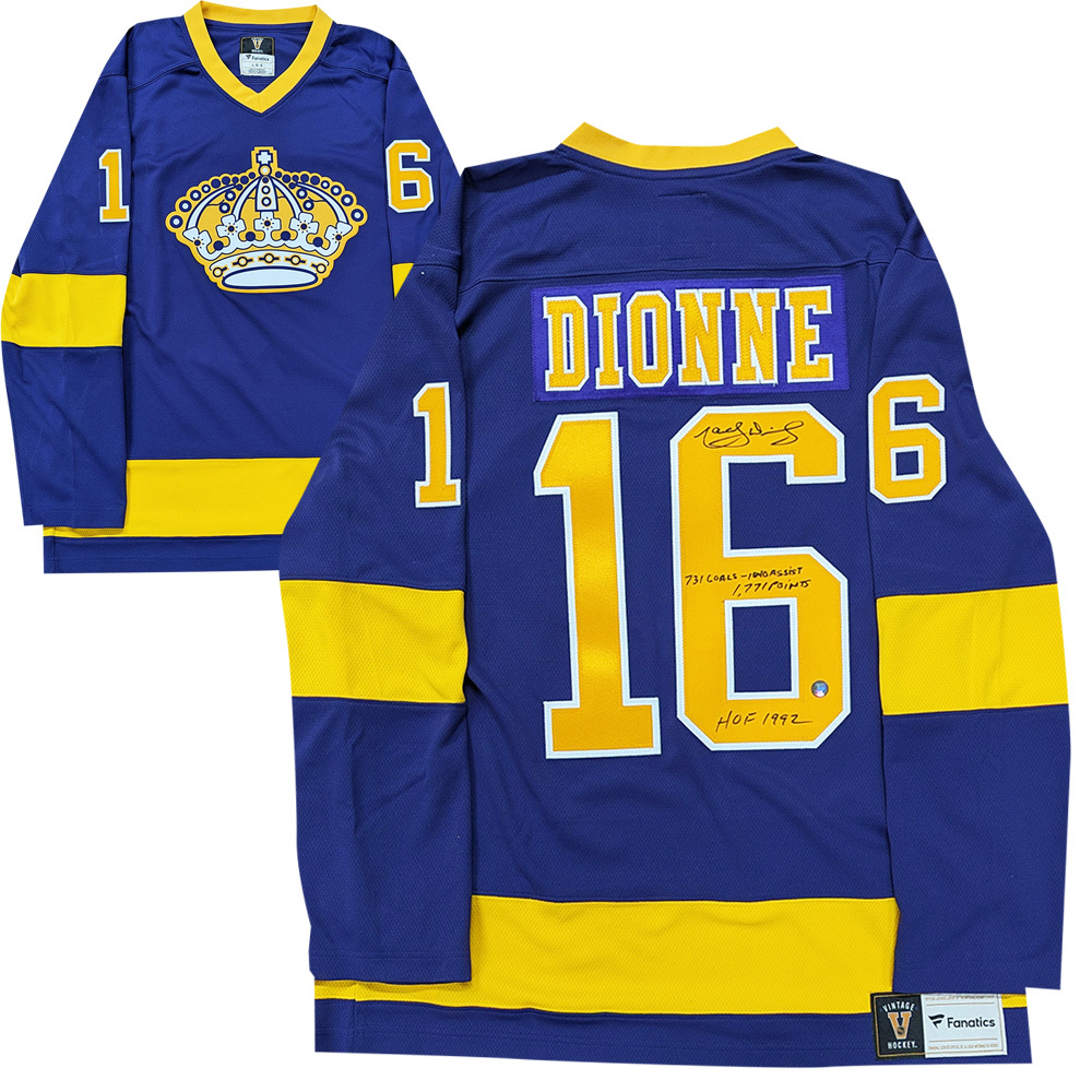 Marcel Dionne Autographed Los Angeles Kings Fanatics Heritage w/Career Points Inscription