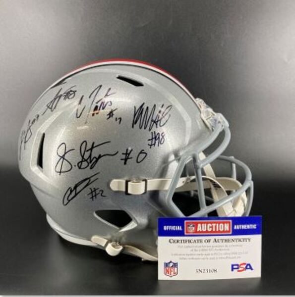 NFL - Ohio State Multi Signed Replica Speed Helmet Signed by Sonny Style...