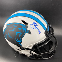 Red Cross - Panthers Bryce Young signed authentic lunar eclipse helmet