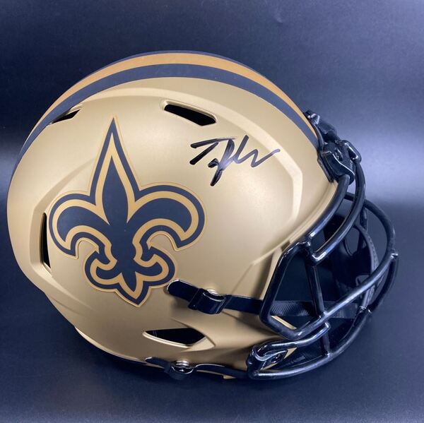 NFL - Saints Tyler Shough Signed Rave Replica Speed Helmet