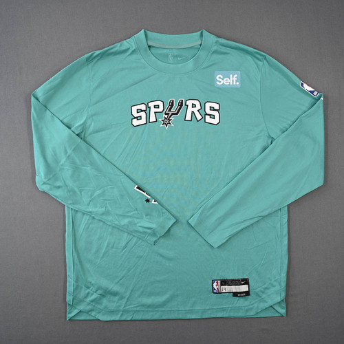 Image of Wesley, Blake - San Antonio Spurs - Game-Issued City Edition Long-Sleeved Shooting Shirt - 2022-23 NBA Season