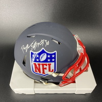 NFL - Steelers Sevarian Daijun Edwards Signed Blue Shield Mini Helmet
