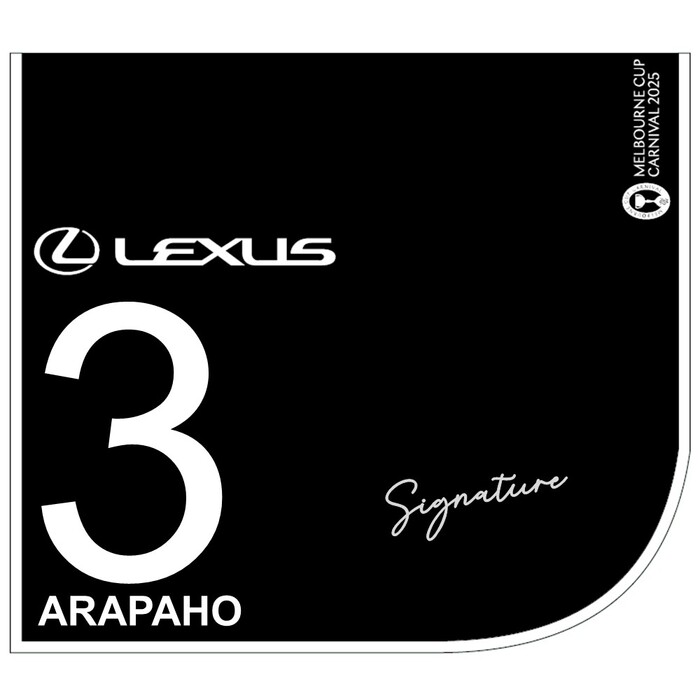 Photo of #3 Arapaho - Rachel King Signed Lexus Melbourne Cup Saddlecloth