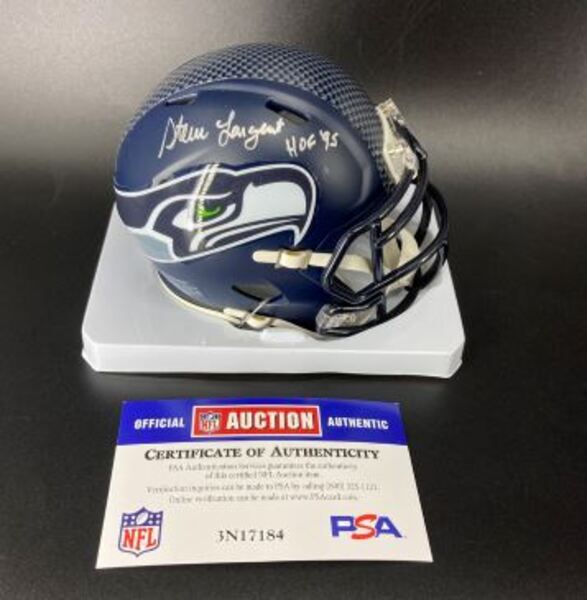 HOF - Seahawks Steve Largent Signed Mini Helmet