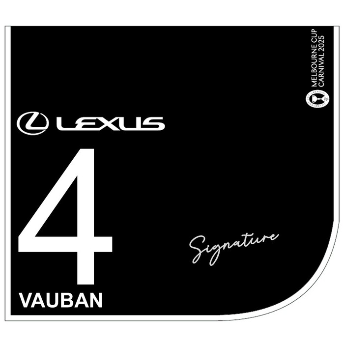 Photo of #4 Vauban - Blake Shinn Signed Lexus Melbourne Cup Saddlecloth