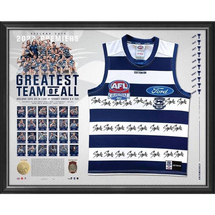 Photo of Geelong Cats 2022 Premiers Team Signed Guernsey - Premium Edition #2