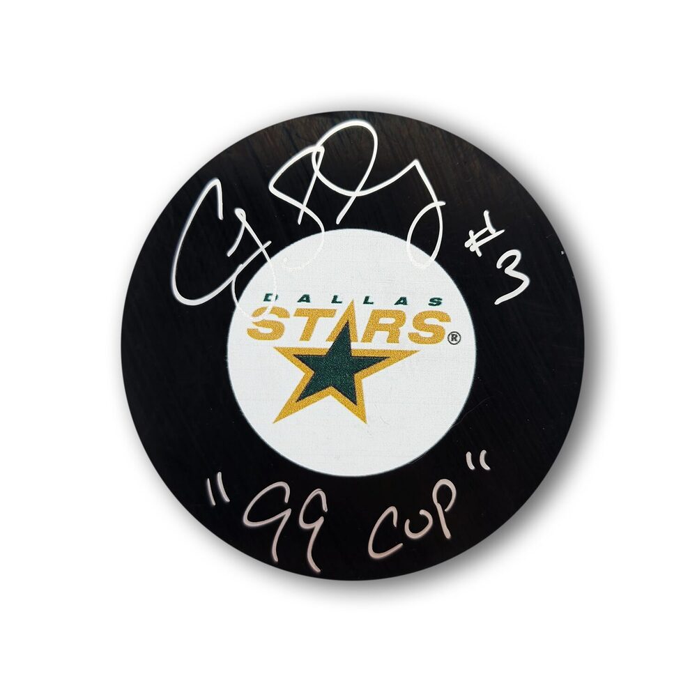 Craig Ludwig Autographed Dallas Stars Hockey Puck Inscribed 99 Cup