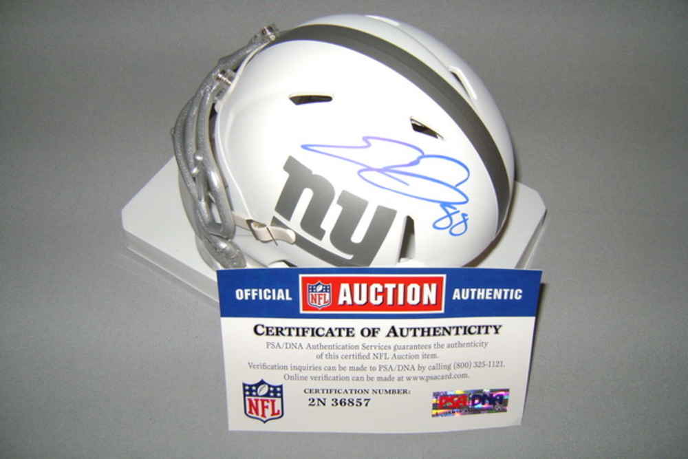 NFL GIANTS EVAN ENGRAM SIGNED GIANTS ICE MINI HELMET The official