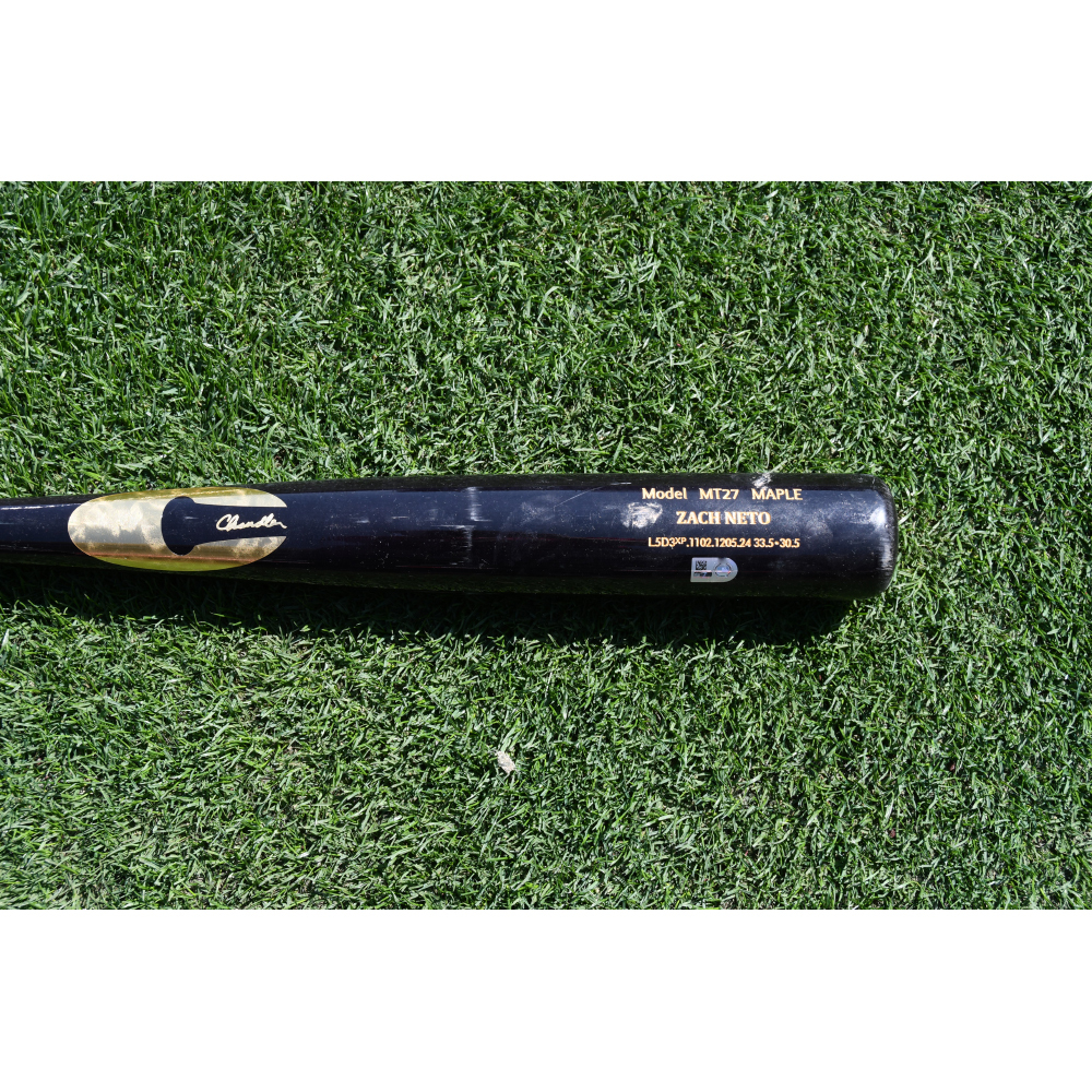 Zach Neto Game-Used Broken Bat vs Logan Webb - Ground Out from Bot