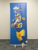 NFL - Rams Aaron Donald London Games Used Banner 2019 Season