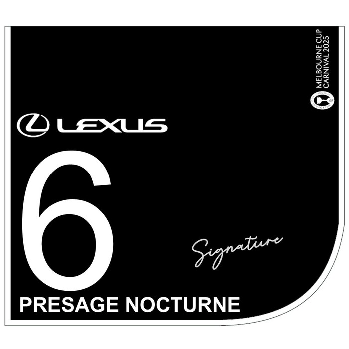Photo of #6 Presage Nocturne - Stephane Pasquier Signed Lexus Melbourne Cup Saddlecloth