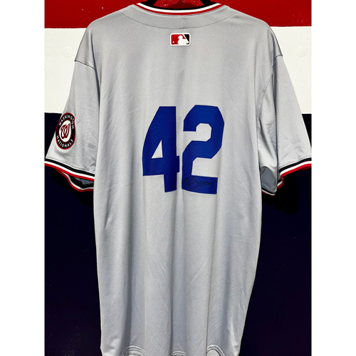 Derek Law GameWorn and Signed Jackie Robinson Day Jersey Washington