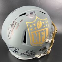 HOF - Multi Signed Replica Slate NFL Shield Speed Helmet Signed by 2024 ...