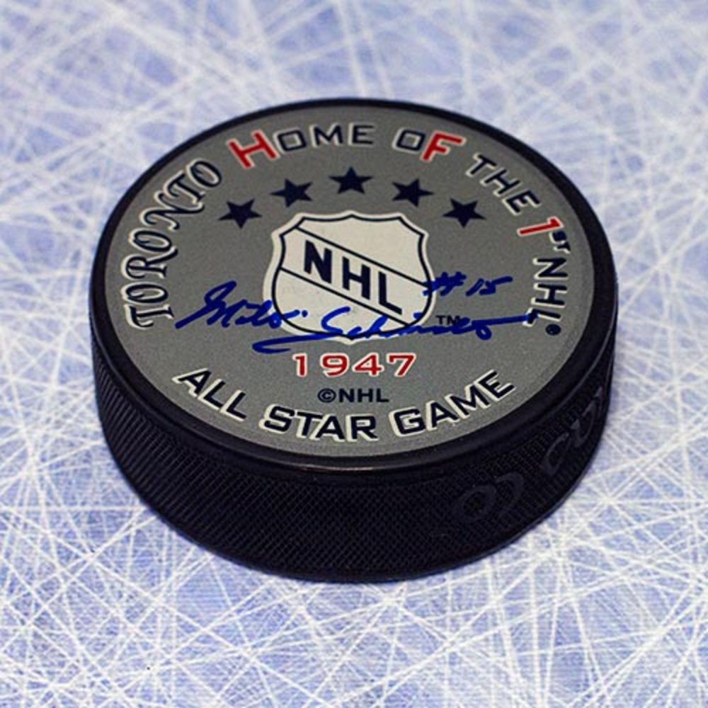 Milt Schmidt 1947 All-Star Autographed First All-Star Game Hockey Puck