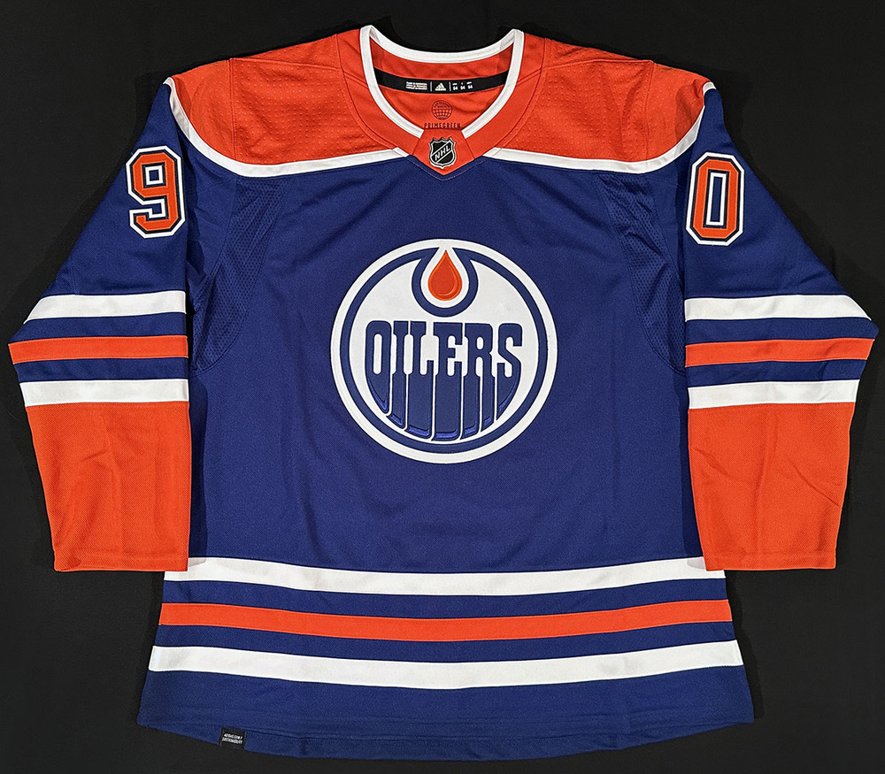 Corey Perry #90 - Autographed Edmonton Oilers Royal Blue Adidas Retail ...