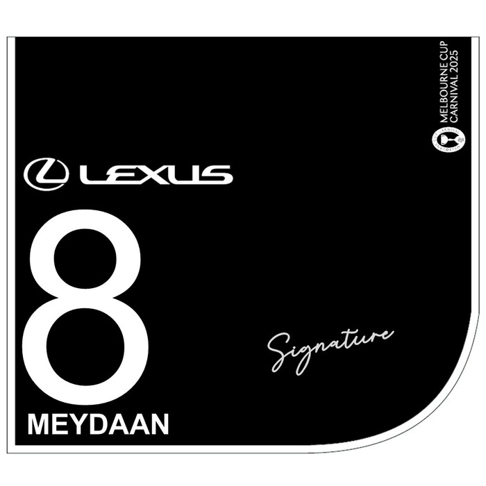 Photo of #8 Meydaan - James McDonald Signed Lexus Melbourne Cup Saddlecloth