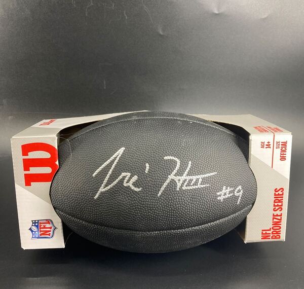 NFL - Chargers Tre Harris Signed Black Composite Silver Series Football