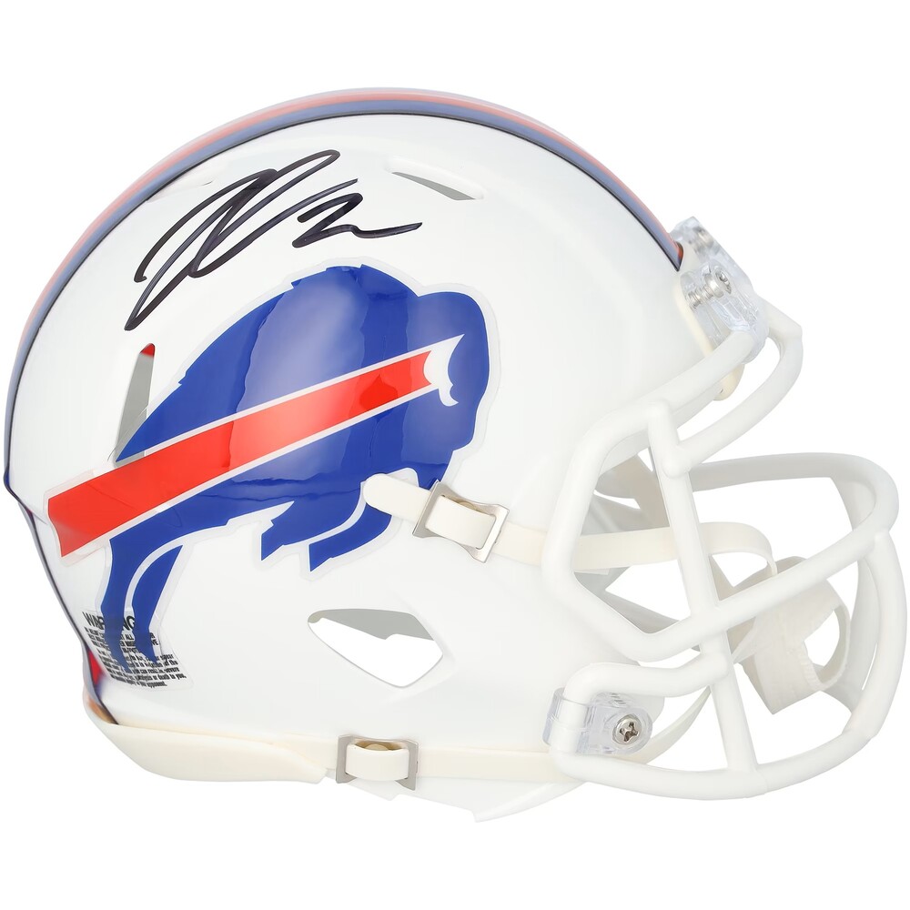 Tage Thompson Buffalo Sabres Autographed Buffalo Bills 2021 White Mini Helmet