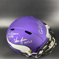 HOF - Vikings Multi Signed Replica Speed Helmet Signed by Paul Krause, W...