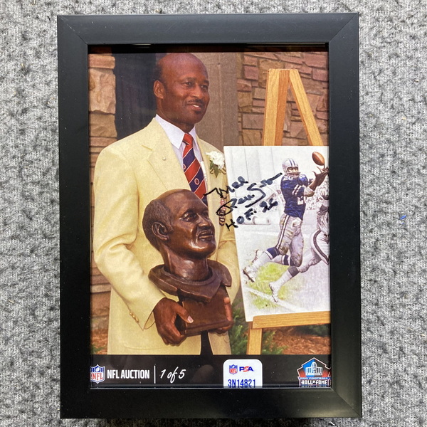 HOF - Cowboys Mel Renfro NFL Auction Exclusive Signed 5x7 Framed Photo I...