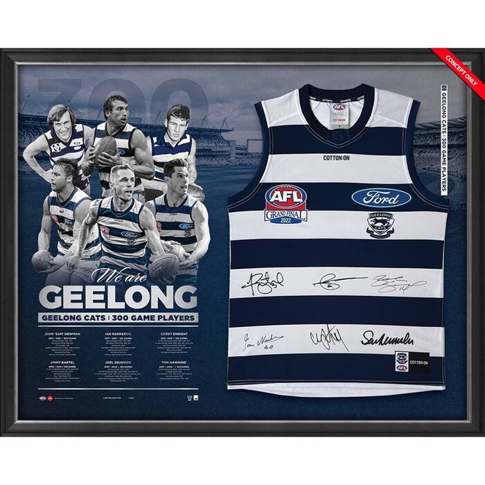 Photo of Geelong Cats 300 Game Club Signed Guernsey Display - Premium Edition #1
