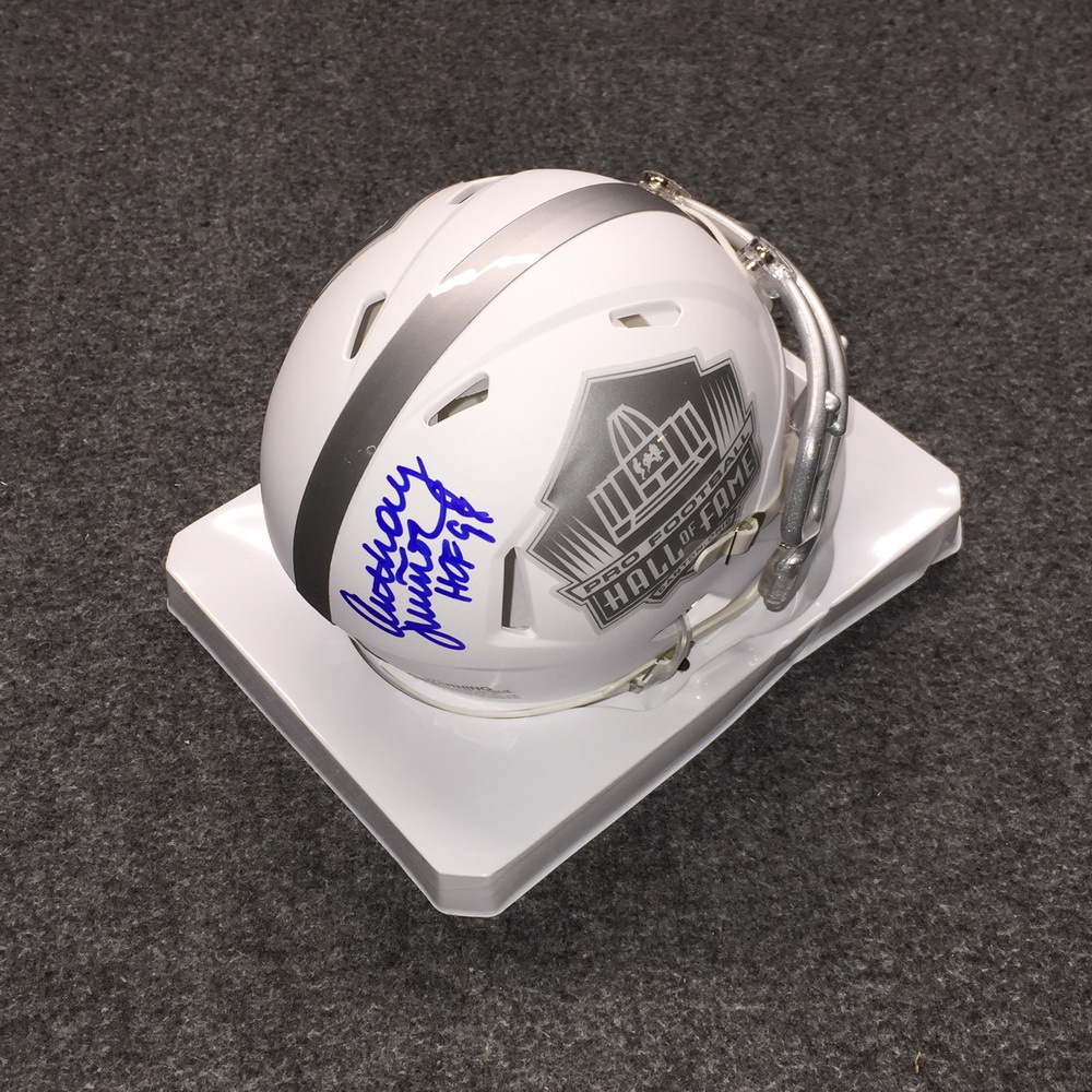 HOF BENGALS ANTHONY MUNOZ SIGNED HALL OF FAME ICE MINI HELMET The