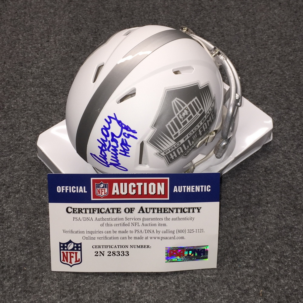 HOF BENGALS ANTHONY MUNOZ SIGNED HALL OF FAME ICE MINI HELMET The