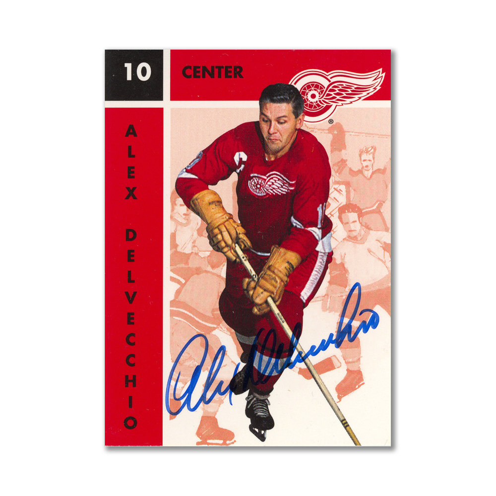 Autographed 1995 Parkhurst Missing Link #53 Alex Delvecchio Hockey Card