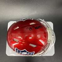 NFL - Lions Mekhi Wingo Signed Red Shield Mini Helmet