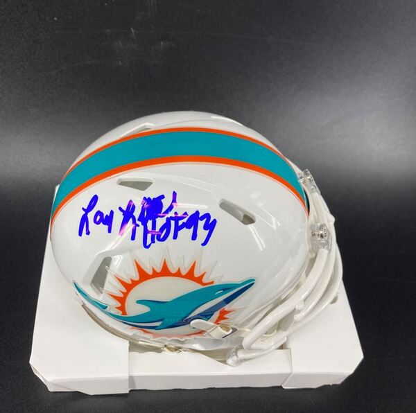 HOF - Dolphins Larry Little Signed Mini Helmet