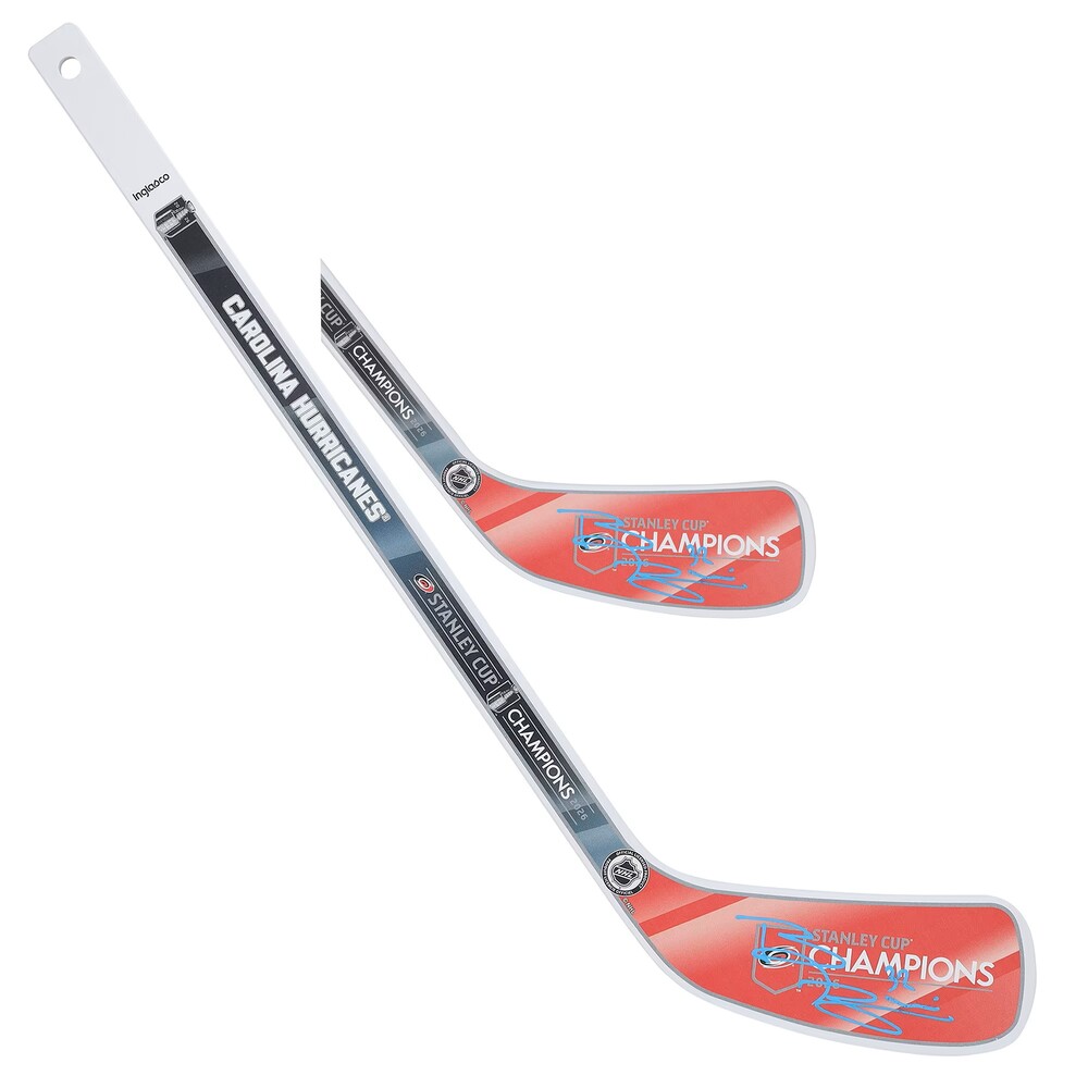 Brandon Bussi Carolina Hurricanes Autographed 2026 Stanley Cup Champions Mini Wood Stick