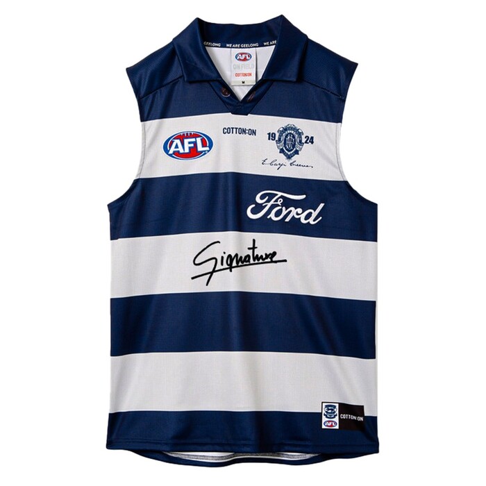 Jeremy Cameron #5 Geelong Cats 2024 Signed Retro Round Match Worn Guernsey
