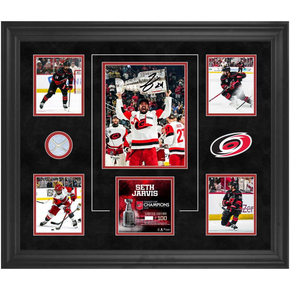 Seth Jarvis Carolina Hurricanes 2026 Stanley Cup Champions Framed Autographed 20