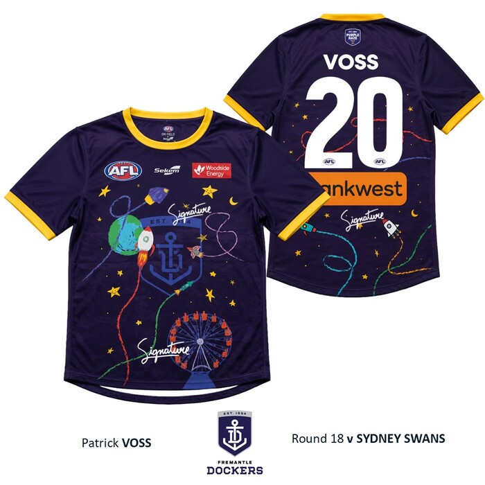 Photo of Patrick Voss #20 Fremantle 2026 Starlight Foundation Warm Up Tee