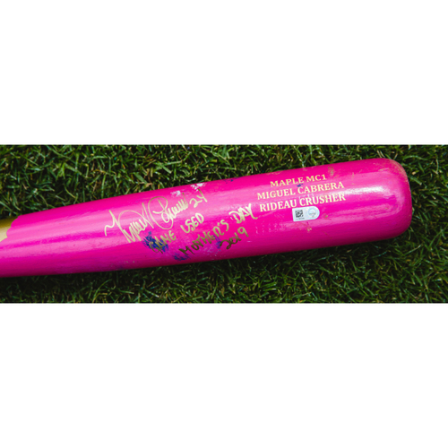 Cabrera Exclusive! Miguel Cabrera Autographed Game-Used Pink Mother's Day Bat (MLB AUTHENTICATED)