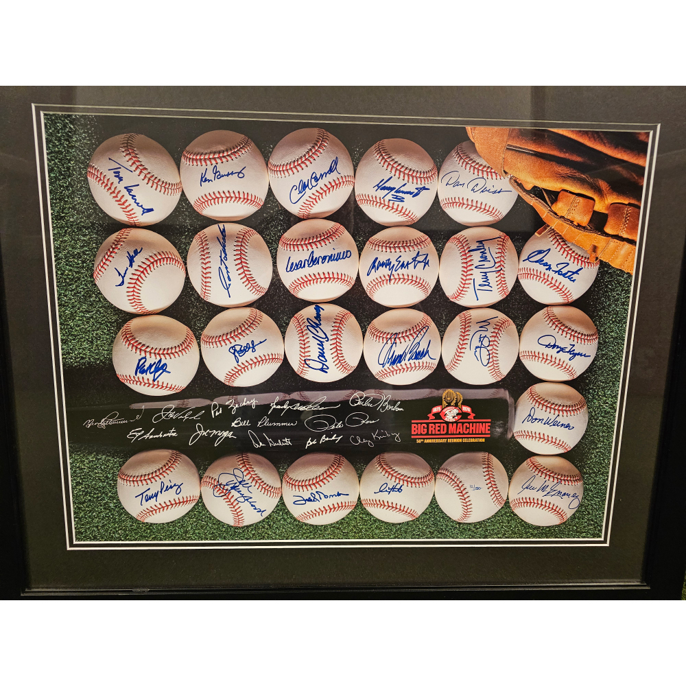 MLB バリーボンズ フォト プレート Autographed Big Red Machine Framed Poster - 28x22 | Cincinnati