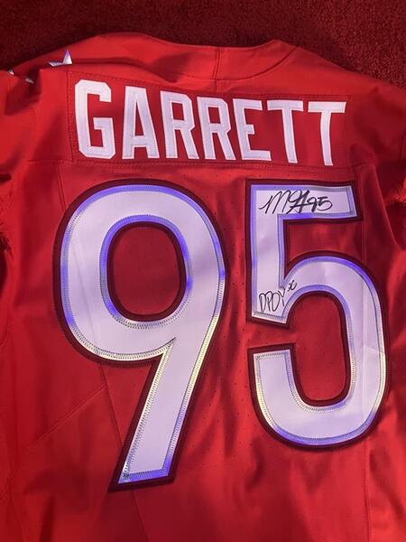 NFL Honors - DPOY Myles Garrett signed Pro Bowl Jersey with "DPOY 2...