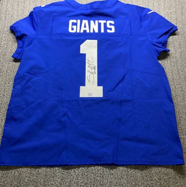 NFL - Giants Cam Skattabo Signed #1 Draft Jersey