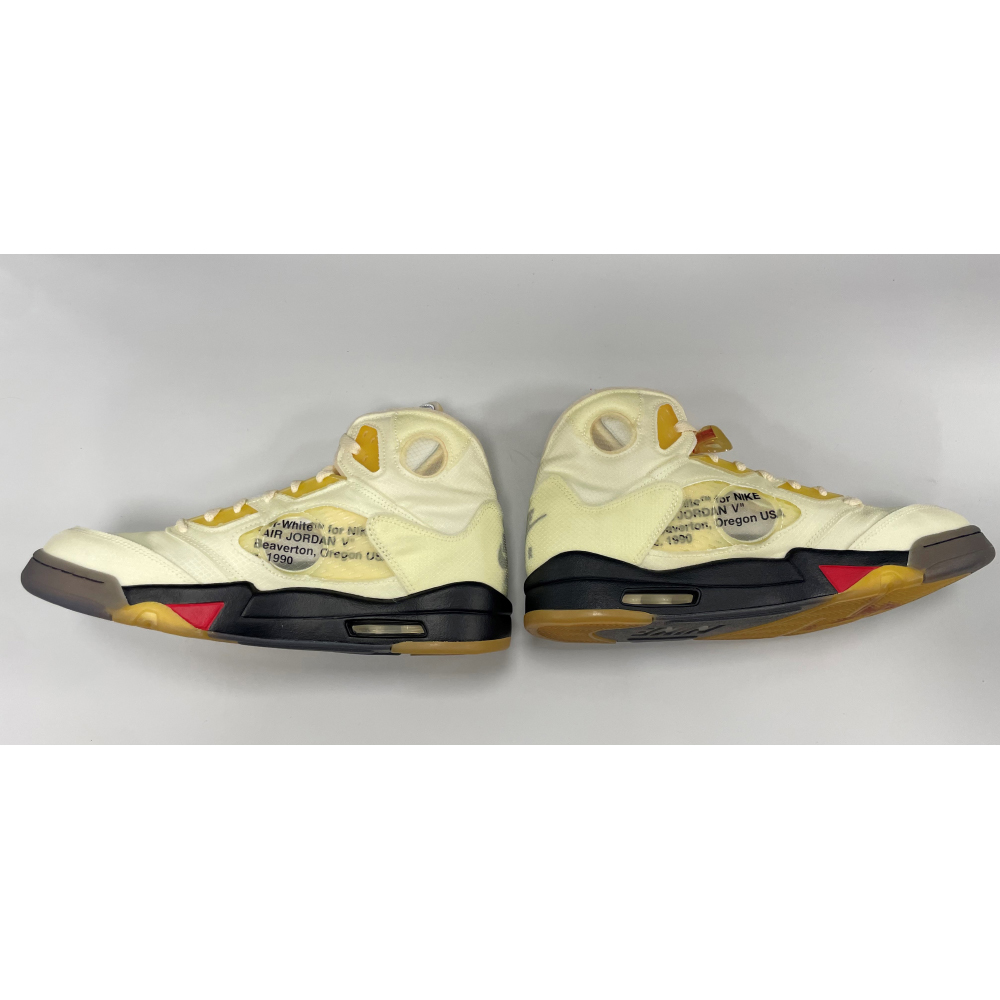 Off-White x Air Jordan 5 Retro 'Fire Red' Sneakers - Size 12