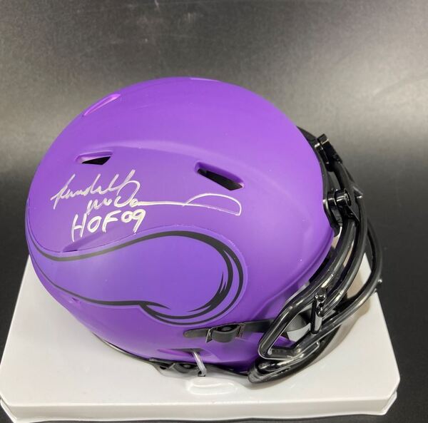 HOF - Vikings Randall McDaniel Signed Mini Helmet