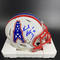 HOF - Oilers Earl Campbell Signed Mini Helmet with HOF 91 Inscription