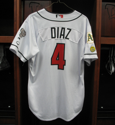 #4 Davis Diaz / Cole Conn Size M Lansing Lugnuts - Home White Jersey