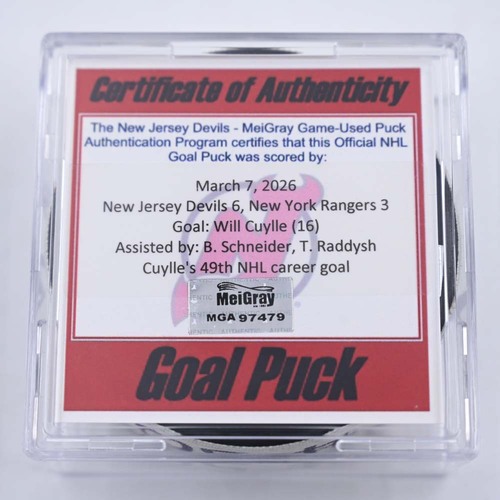 Image of Cuylle, Will - New York Rangers - March 7, 2026 at New Jersey Devils (Devils Logo)