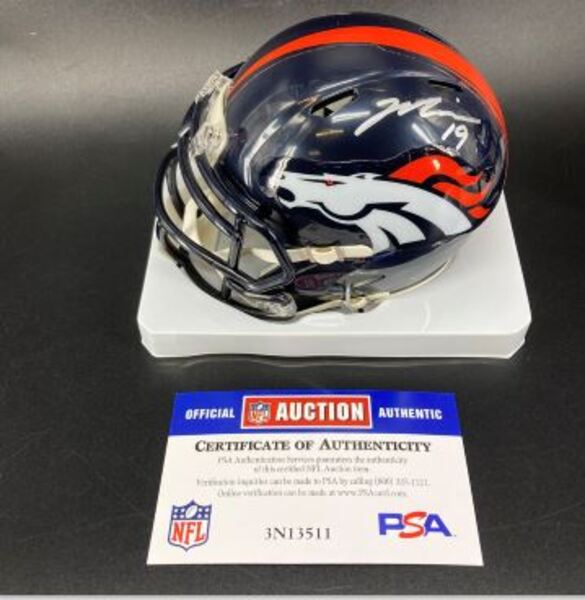 NFL - Broncos Marvin Mims Signed Mini Helmet