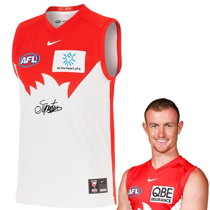 Photo of Chad Warner #1 Sydney Swans 2025 QBE Charity Guernsey