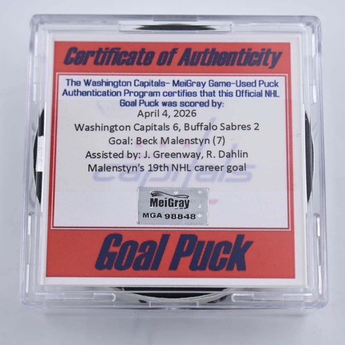 Image of Malenstyn, Beck - Buffalo Sabres - April 4, 2026 at Washington Capitals (Capitals Logo)