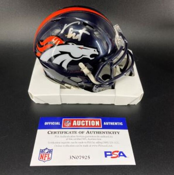 NFL - Broncos Troy Franklin Signed Mini Helmet