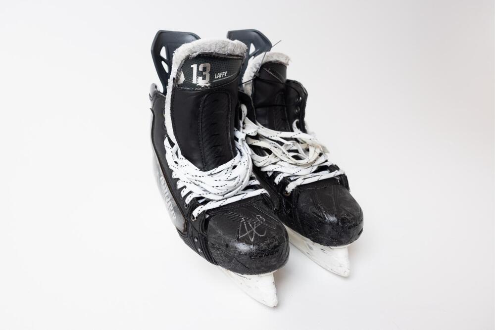 Signed and Game-Used Bauer Skates by #13 Alexis Lafrenière - New York Rangers  